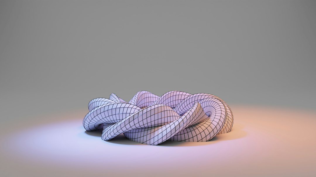 services-01 3d illustration of abstract twisted torus with minimal light scattering on it